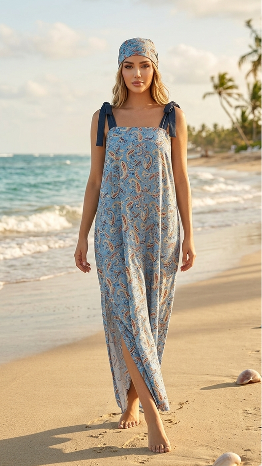 The Capri Blue Dress & Bandana