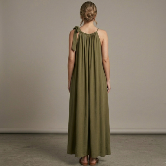 Olive Drape Dress
