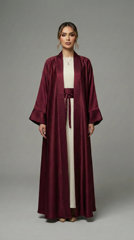 Maroon Silk Royal Abaya