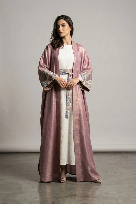 Rose Lumiere Linen Abaya