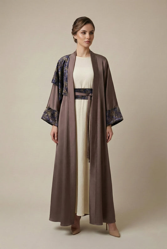 Silk & Velvet Umber Abaya