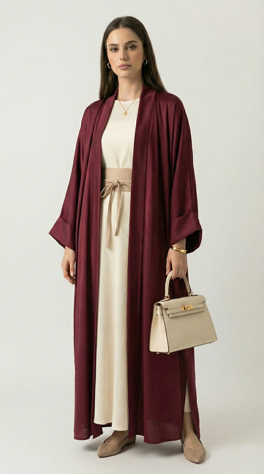 Soft Burgundy Abaya