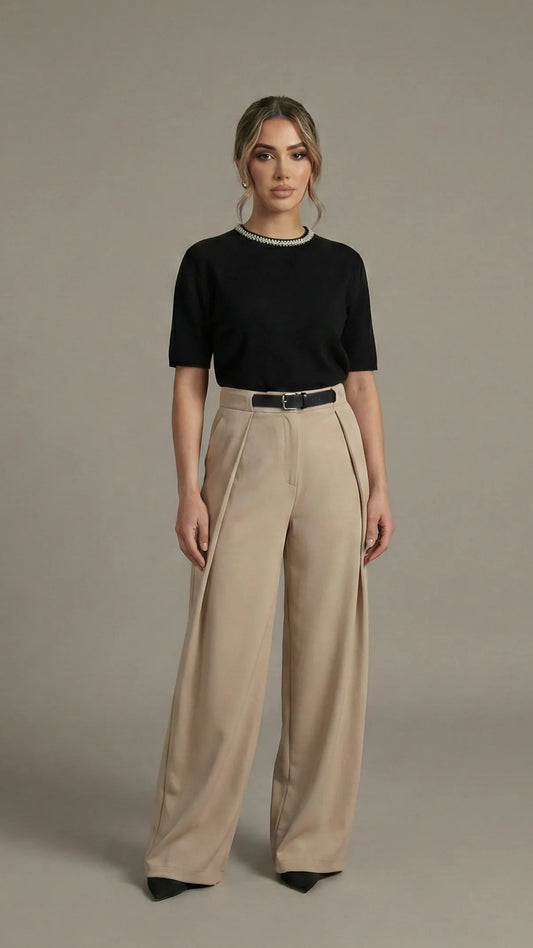 The Black Jeweled Collar Knit Top