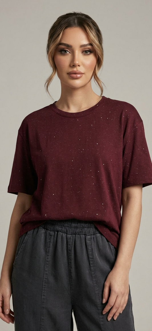 The Maroon Sparkle T-Shirt