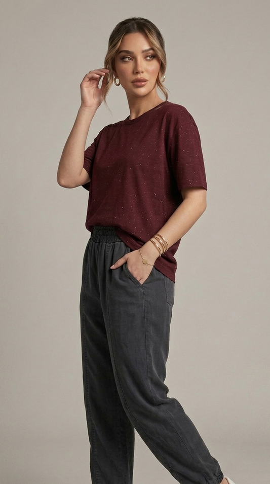 The Maroon Sparkle T-Shirt