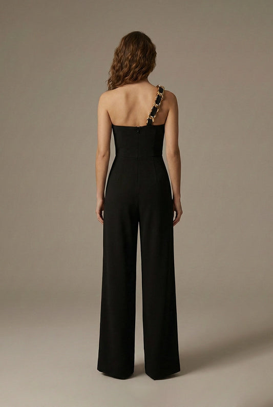The Noir Gold-Link Jumpsuit