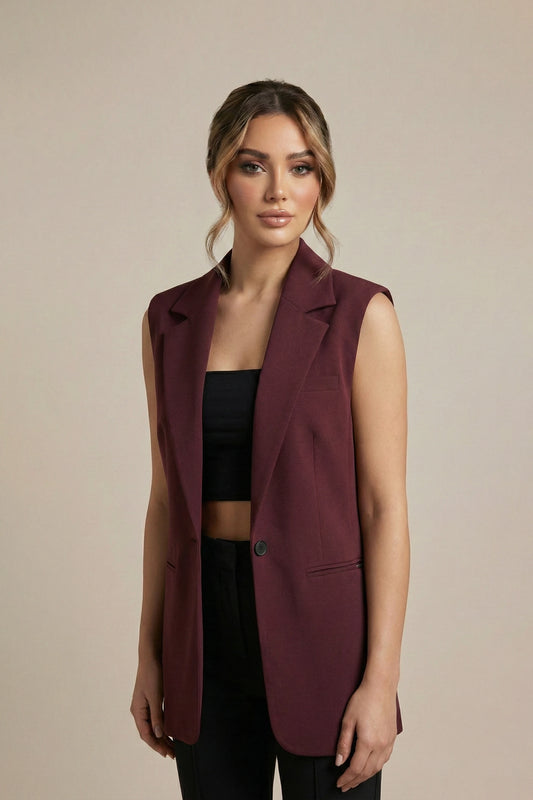 Burgundy  Vest