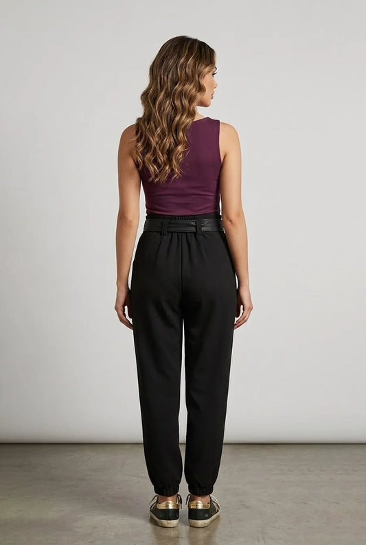 The Maroon Ribbed High-Neck Tank